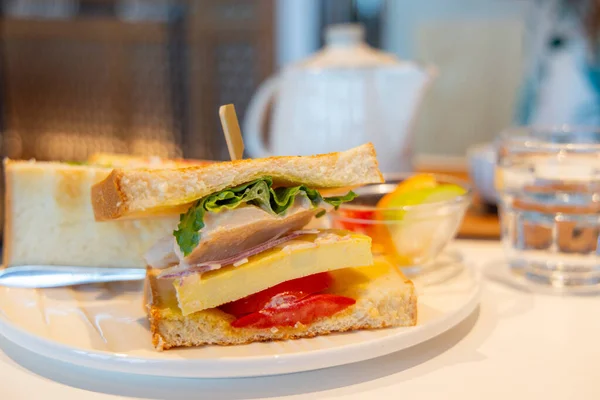 Toast Sandwich Coffee Shop — Stock Photo, Image