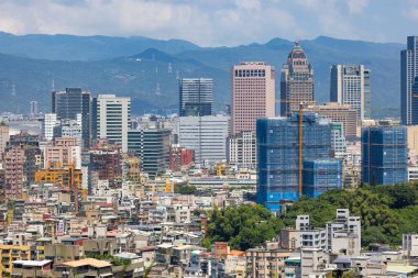 Taipei, Tayvan - 28 Eylül 2023: Taipei şehir silueti