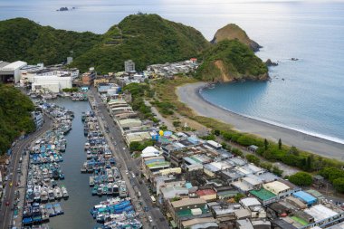 Yilan, Tayvan - 15 Mayıs 2023: Tayvan 'ın Yilan kentindeki Nanfangao Balıkçılık Limanı