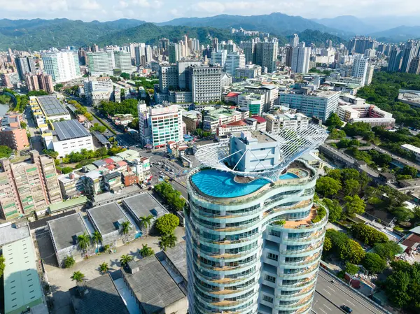 Taipei Taiwán Septiembre 2023 Vista Superior Del Paisaje Urbano Taipei — Foto de Stock