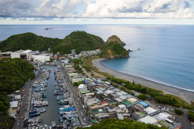 Yilan, Tayvan - 15 Mayıs 2023: Tayvan 'ın Yilan kentindeki Nanfangao Balıkçılık Limanı