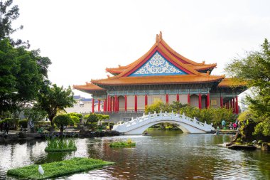 Taipei, Tayvan - 03 Mart 2023: Tayvan Taipei 'deki Chiang Kai shek Anıt Salonu' ndaki Ulusal Konser Salonu 