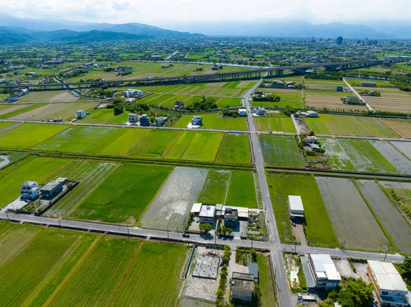 stock image Aerial view of the Yilan countryside in Taiwan