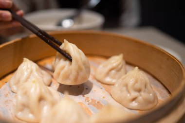 Chinese style steamed soup bun in restaurant