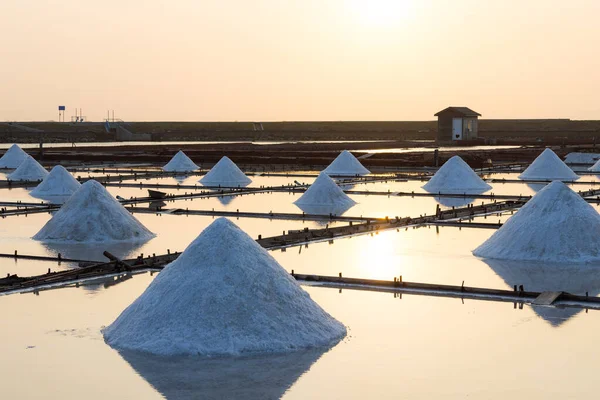 Солт Морской Соляной Ферме Вечером — стоковое фото