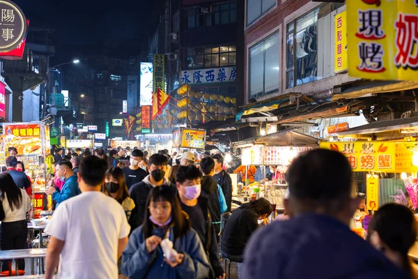 Кэцян Тайвань Марта 2023 Года Ночной Рынок Кэцян Тайване — стоковое фото