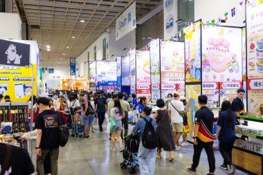 Taipei, Tayvan - 12 Temmuz 2023: The Pet Show için Taipei Nangang sergi merkezi