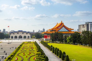 Taipei, Tayvan - 03 Mart 2023: Tayvan Taipei 'deki Chiang Kai shek Anıt Salonu' ndaki Ulusal Konser Salonu  