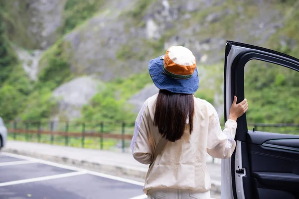 Woman go road trip in Hualien taroko of Taiwan