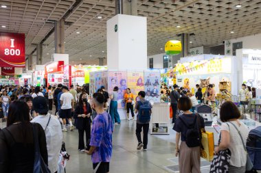 Taipei, Tayvan - 12 Temmuz 2023: The Pet Show için Taipei Nangang sergi merkezi