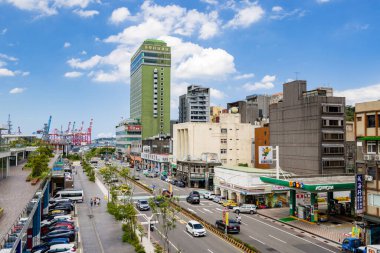 Tayvan - 14 Ağustos 2023: Keelung City Caddesi