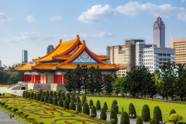 Taipei, Tayvan - 03 Mart 2023: Tayvan Taipei 'deki Chiang Kai shek Anıt Salonu' ndaki Ulusal Konser Salonu  