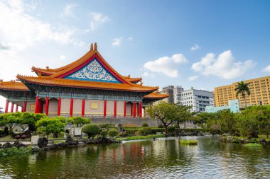 Taipei, Tayvan - 03 Mart 2023: Tayvan Taipei 'deki Chiang Kai shek Anıt Salonu' ndaki Ulusal Konser Salonu  