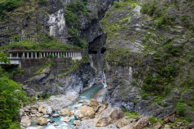 Tayvan 'daki Hualien taroko Gorge Liwu nehri