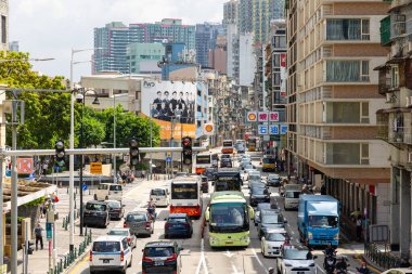 Macau - 30 Haziran 2023: Macau yerel caddesi