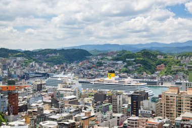 Tayvan - 14 Ağustos 2023: Tayvan 'da Keelung şehir manzarası