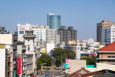 Tainan, Tayvan - 21 Şubat 2023: Tainan şehir merkezi sokağı