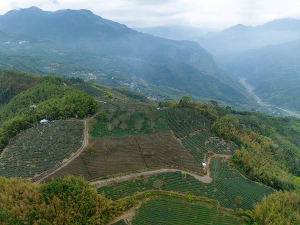 台湾柴衣县的无人机飞过高山 — 图库照片