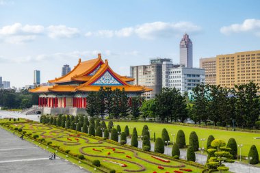 Taipei, Tayvan - 03 Mart 2023: Tayvan Taipei 'deki Chiang Kai shek Anıt Salonu' ndaki Ulusal Konser Salonu  