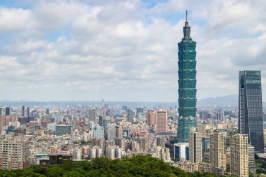 Taipei, Tayvan - 15 Ağustos 2023: Taipei City silueti