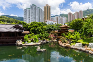 Hong Kong - 27 Haziran 2023: Chi Lin Nunnery, Diamond Hill, Hong Kong