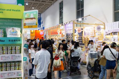 Taipei, Tayvan - 12 Temmuz 2023: The Pet Show için Taipei Nangang sergi merkezi