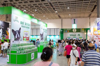 Taipei, Tayvan - 12 Temmuz 2023: The Pet Show için Taipei Nangang sergi merkezi