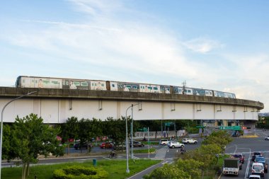 Taoyuan, Tayvan - 25 Ağustos 2023: Tayvan metro yolu