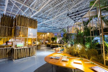 Taoyuan, Tayvan - 25 Ağustos 2023: Taoyuan 'da Tayvan hakka kültür sergisi