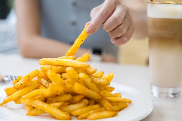 French Fries Herb Cheese — Stock Photo, Image