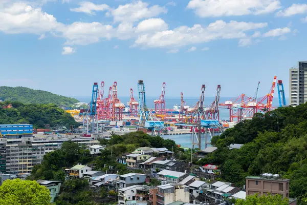 Stock image Taiwan - 14 August 2023: Port of Keelung harbor