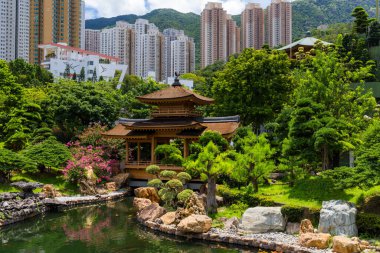 Chi Lin Nunnery, Hong Kong 'daki Diamond Hill' de, Çin tarzı bahçe.