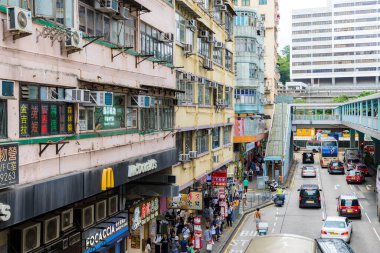 Hong Kong - 23 Haziran 2023: Hong Kong Mong Kok bölgesi