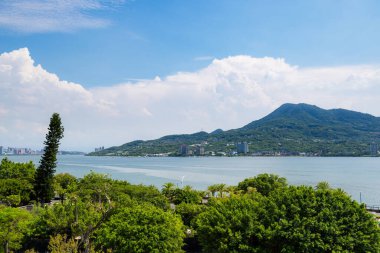 Tayvanlı Bali 'de güzel nehir manzarası 