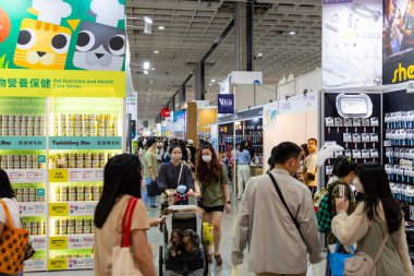 Taipei, Tayvan - 12 Temmuz 2023: The Pet Show için Taipei Nangang sergi merkezi