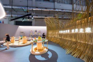 Taoyuan, Tayvan - 25 Ağustos 2023: Taoyuan 'da Tayvan hakka kültür sergisi