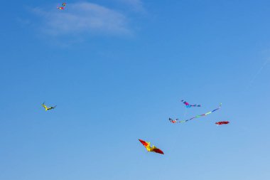 Uçurtma sinek üzerinde mavi gökyüzü