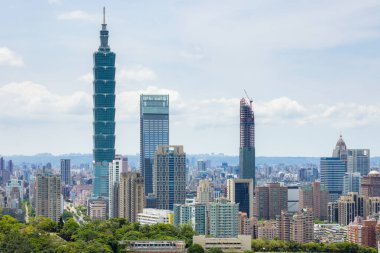 Taipei, Tayvan - 02 Mayıs 2023: Taipei şehir silueti