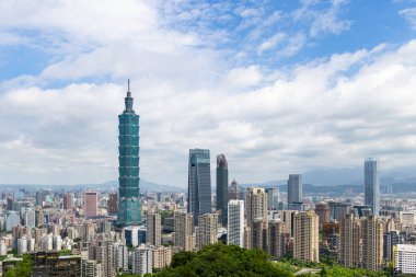 Taipei, Tayvan - 15 Ağustos 2023: Taipei City silueti