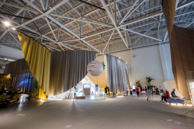 Taoyuan, Tayvan - 25 Ağustos 2023: Taoyuan 'da Tayvan hakka kültür sergisi