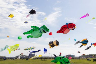 Hsinchu, Tayvan - 10 Eylül 2023: Hsinchu Şehri Uluslararası Uçurtma Festivali