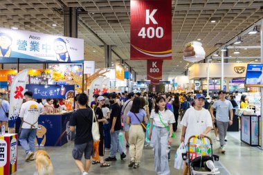 Taipei, Tayvan - 12 Temmuz 2023: The Pet Show için Taipei Nangang sergi merkezi