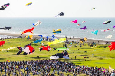 Hsinchu, Tayvan - 10 Eylül 2023: Hsinchu şehir uluslararası uçurtma festivali