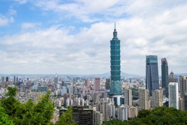 Taipei, Tayvan - 15 Ağustos 2023: Taipei City silueti