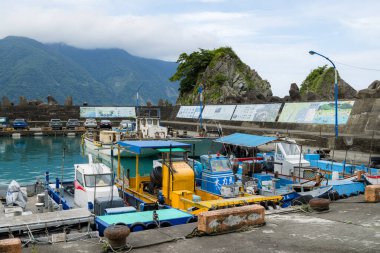 Tayvan - 15 Mayıs 2023: Fenniaolin Balık Limanı Tayvan