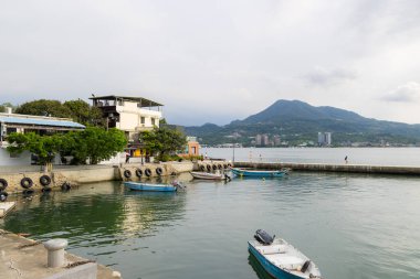 Tamsui, Tayvan - 23 Ağustos 2023: Tayvan 'da Tamsui tayfun barınağı
