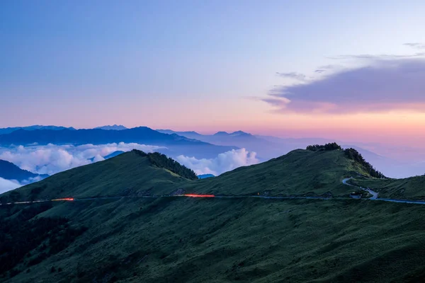 Hehuanshan National Forest Recreation Área Nantou Taiwán Atardecer — Foto de Stock