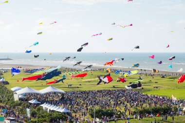 Hsinchu, Tayvan - 10 Eylül 2023: Hsinchu Şehri Uluslararası Uçurtma Festivali