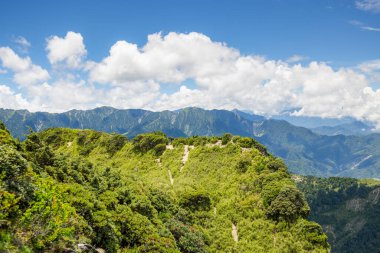 Tayvan 'daki Hehuanshan dağında yürüyüş yolu.