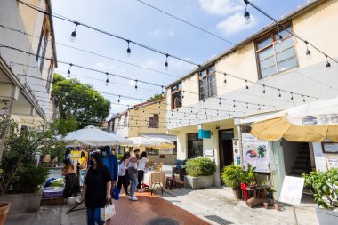 Taichung, Tayvan 27 Ekim 2022: Tayvan 'ın Taichung şehrindeki Shenji Yeni Köyü